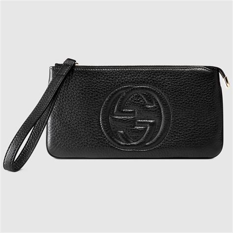 gucci soho leather wristlet